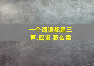 一个词语都是三声,应该 怎么读